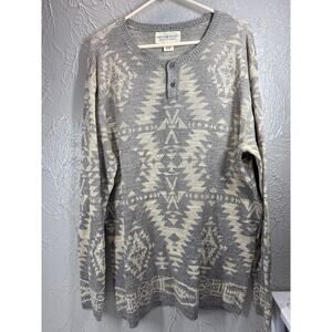 Ralph Lauren Denim & Supply‎ Henley Sweater Knit Aztec Southwestern Mens Size XL